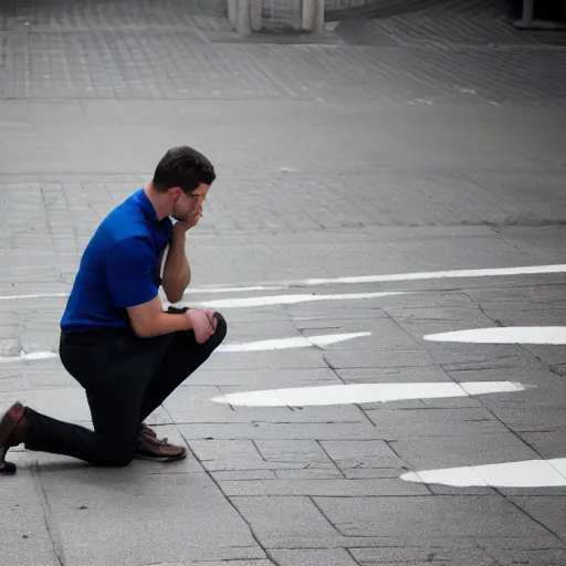 Image similar to kneeling man.