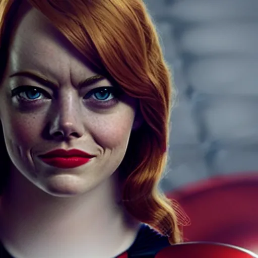 Image similar to Emma Stone as captain America