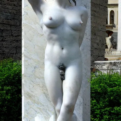 Prompt: a beautiful marble statue of aphrodite