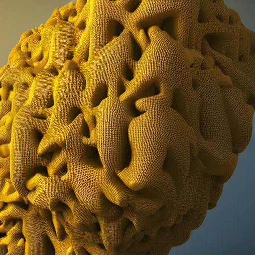 Image similar to photorealistic 3 d rendering of 3 d cellular automata developed. highly detailed octane render and vray, volumetric lighting, raytracing, unreal engine