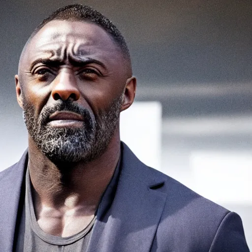 Image similar to film still of Idris Elba as Wolverine in new X-Men film, photorealistic 8k