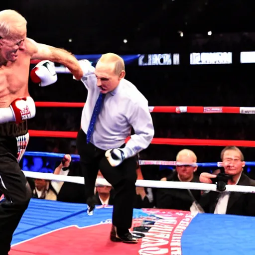 Image similar to a boxing match between Joe Biden and Vladimir Putin