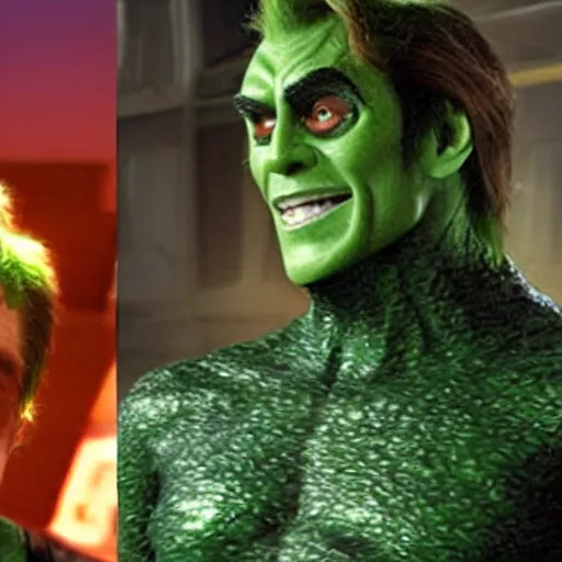 Image similar to Nicolas Cage as the Green Goblin