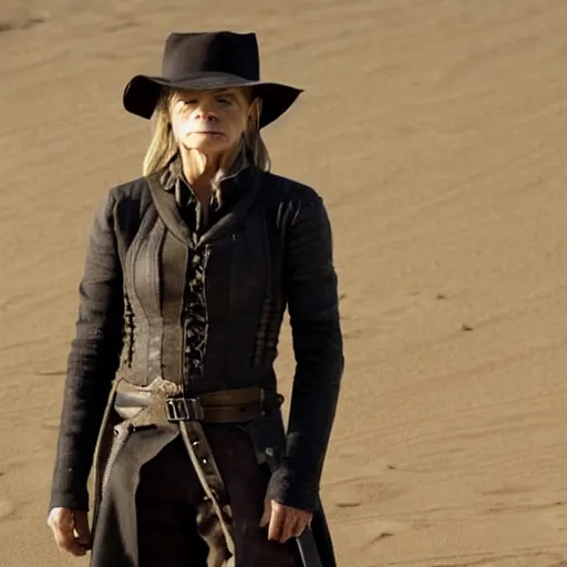 Image similar to linda hamilton as william in season 1 of westworld