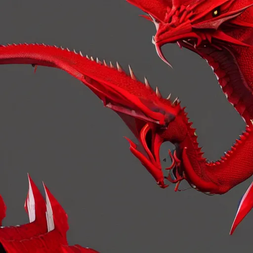 Prompt: A red dragon, trending on ArtstationHQ