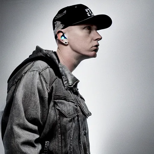 Prompt: Eminem becoming uncanny-W 910