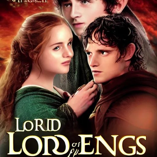 Prompt: cover of a shitty romance novel named'lord of the rings'