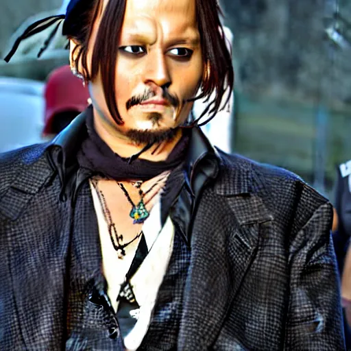 Image similar to johnny depp as jean - baptiste emanuel zorg