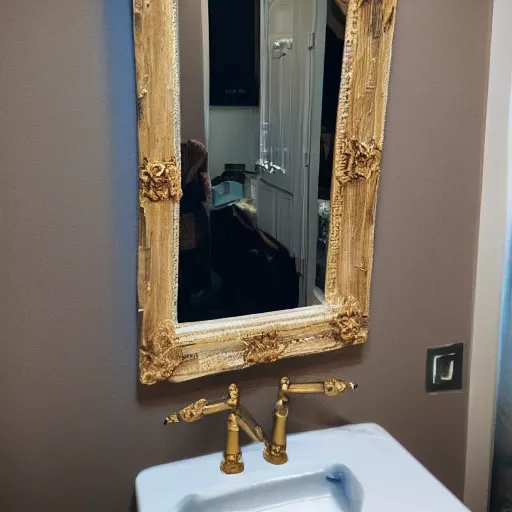 Prompt: if this mirror were clearer, i'd be standing so tall