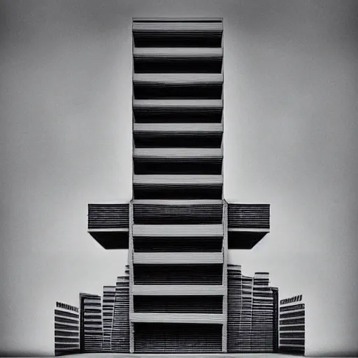 Prompt: surreal minimalistic impossible architecture, optical illusion, photo,