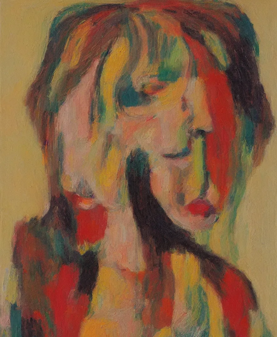 Prompt: portrait of a girl, expressive abstractionism, many small saturated hard relief strokes with oil on canvas with high detail