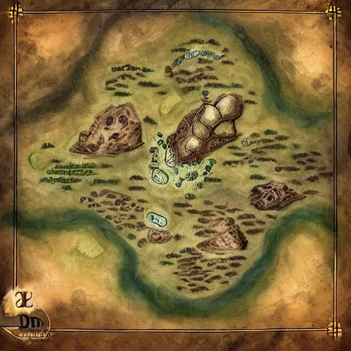 Prompt: D&D encounter map, cave system, detailed, competition winner