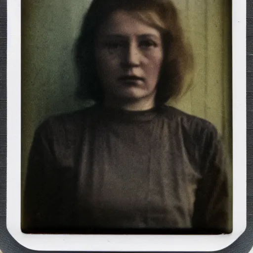 Prompt: color polaroid of Anna Vilenskaya by Andrei Tarkovsky