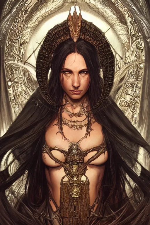 Image similar to ultra realistic illustration, asmodeus from diablo and baldurs gate, intricate, elegant, highly detailed, digital painting, artstation, concept art, smooth, sharp focus, illustration, art by artgerm and greg rutkowski and alphonse mucha