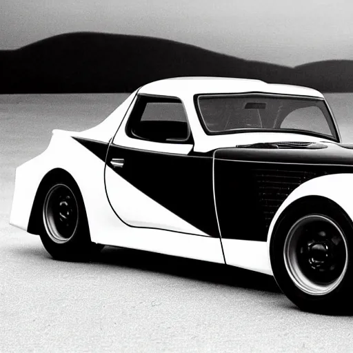 Image similar to black and white photograph of the 1933 Toyota Supra