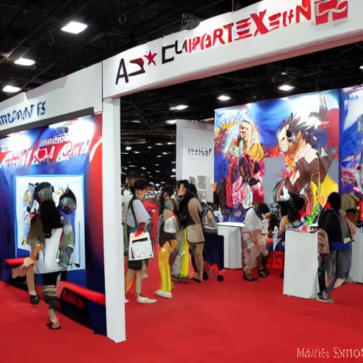 Prompt: a photo of anime expo booth