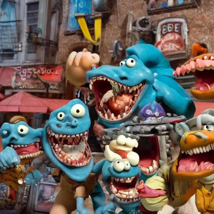 Image similar to street sharks in wallace & gromit