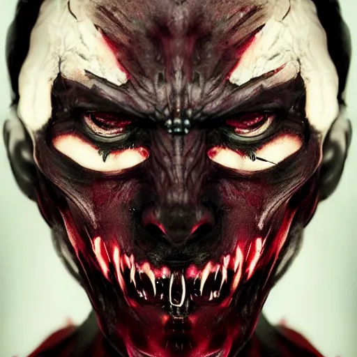 Image similar to a demon inspired by dark matter created by the make up artist hungry, photographed by andrew thomas huang, cinematic, expensive visual effects