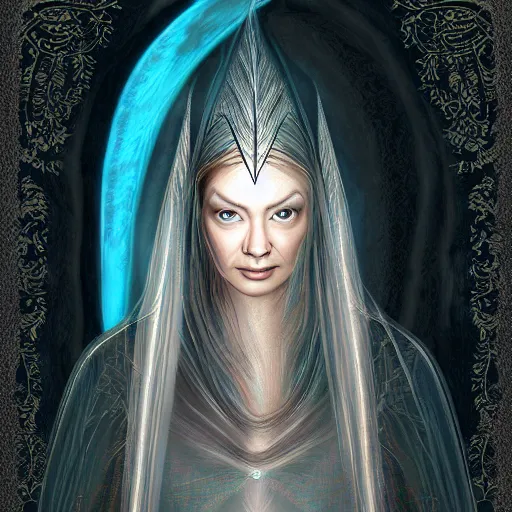 Image similar to galadriel, digital art