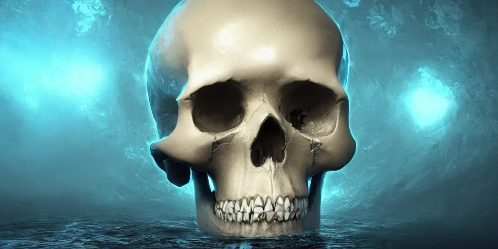 Prompt: a professional photographic view picture of a giant diamond skull in the deep ocean ,photographic filter unreal engine 5 realistic hyperdetailed 8k ultradetail cinematic concept art volumetric lighting, fantasy artwork, very beautiful scenery, very realistic painting effect, hd, hdr, cinematic 4k wallpaper, 8k, ultra detailed, high resolution, artstation trending on artstation in the style of Albert Dros glowing rich colors powerful imagery