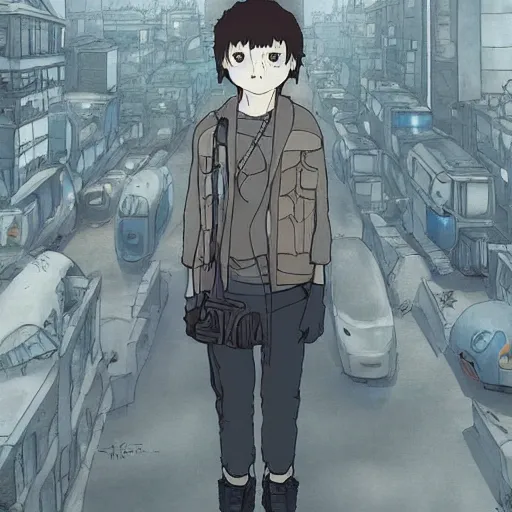 Prompt: a dystopian reality in the style of studio ghibli