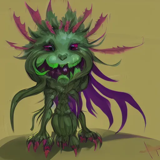 Image similar to A fierce plant monster, trending on art station