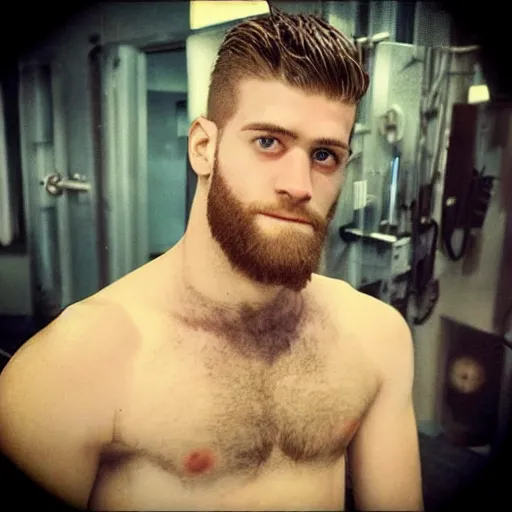 Image similar to “a realistic detailed photo of a guy who is an attractive humanoid who is half robot and half humanoid, who is a male android, baseball player Bryce Harper, shiny skin, posing like a statue, blank stare”