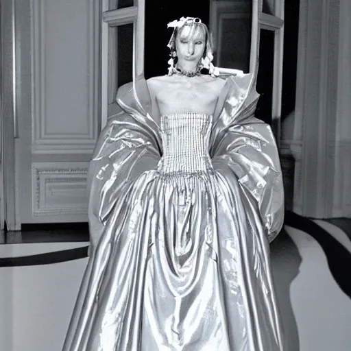 Image similar to the Moon Princess in a Palladium Gown in Christian Dior's, Haute Couture Spring/Summer 1992 collection.