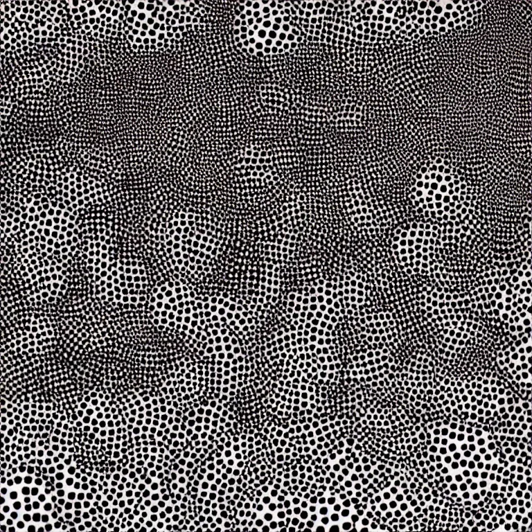 Image similar to an unsettling dream by yayoi kusama