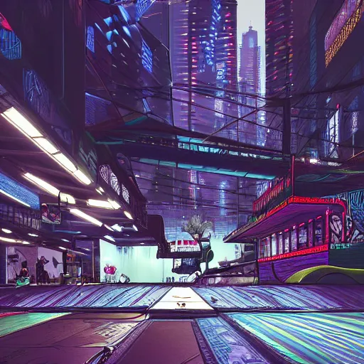 Prompt: cyberpunk skatepark, digital art, extremely detailed 4k