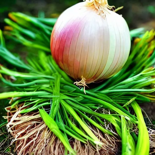 Image similar to spirit of onion, goddess with onion motif, nature, mother nature