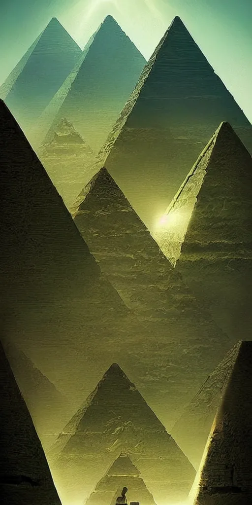 Image similar to derek surreal rutkowski pyramids perfect lucid dream perfect zabrocki k egyptian ancient gods artgerm symmetry!! greg egypt 4 composition green lush a very lighting in detailed dreamlike