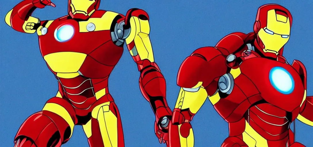 Image similar to Iron Man in the style of Studio Ghibli