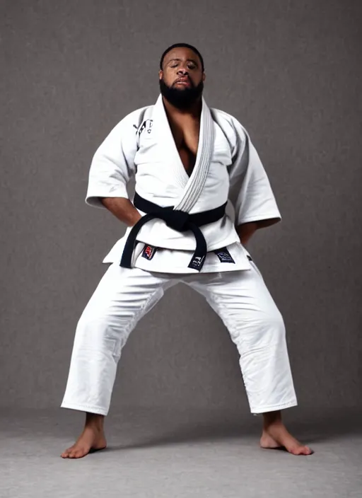 overweight black jiu jitsu practitioner with Stable Diffusion OpenArt