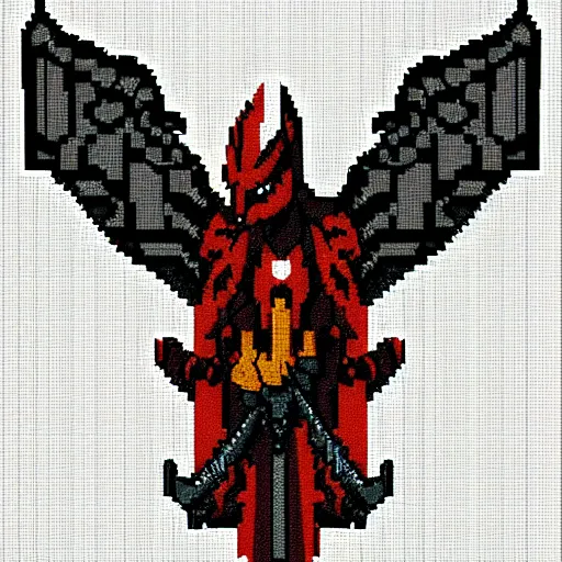 Image similar to Bahamut in a pixel art style