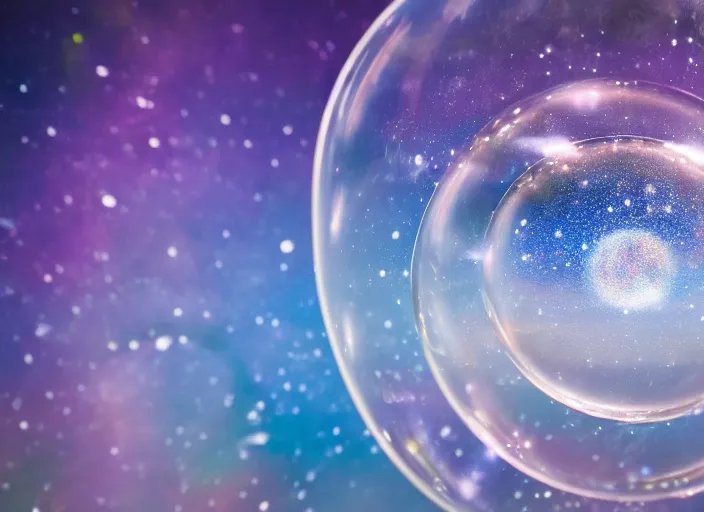 Image similar to universe inside a bubble. Highly detailed 8k. Intricate. Sony a7r iv 55mm. Award winning photography.