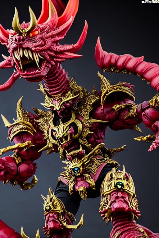 Prompt: a hyperrealistic rendering of an epic boss fight against an ornate supreme dark overlord by pokedstudio, product photography, collectible action figure, sofubi