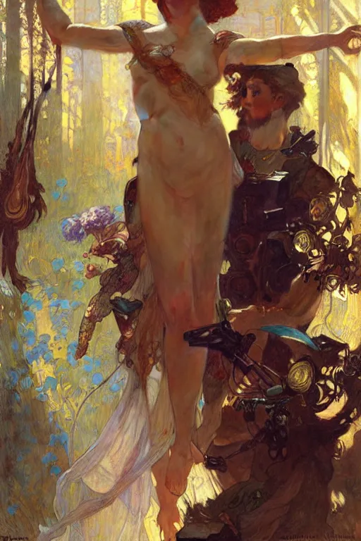 Image similar to augmented reality, virtual reality, painting by gaston bussiere, craig mullins, greg rutkowski, alphonse mucha