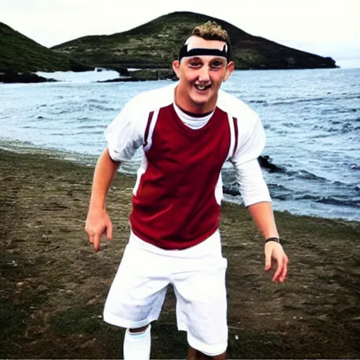 Prompt: “ johnny manziel as gillian on gillian ’ s island ”