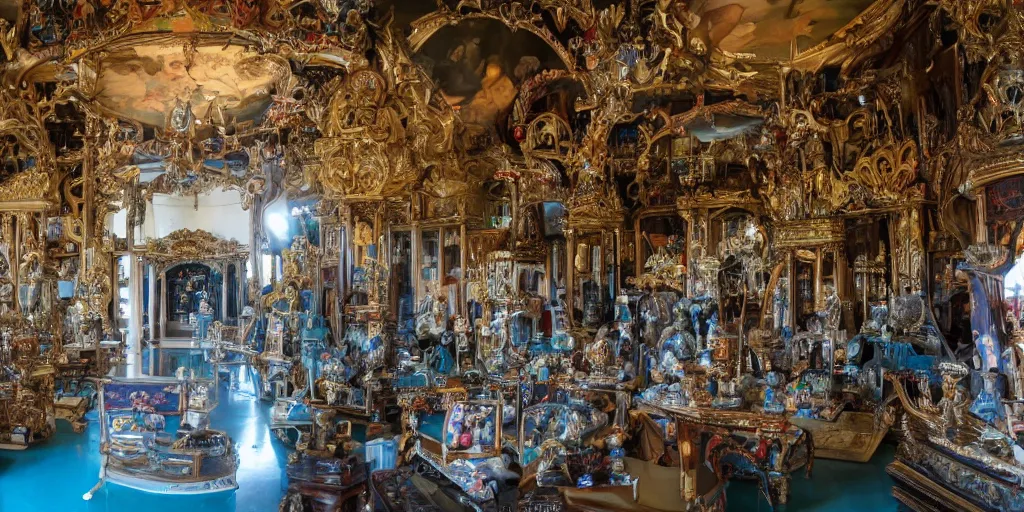 Prompt: The inside of the palace of pondering was incredible and full of wondrous treasures