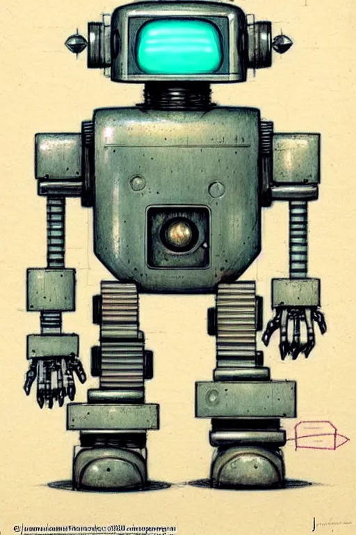 Prompt: (((((1950s robot schematics . muted colors.))))) by Jean-Baptiste Monge !!!!!!!!!!!!!!!!!!!!!!!!!!!