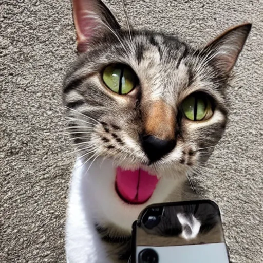 Image similar to selfie of a funny cat