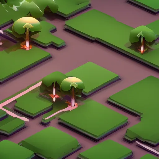 Image similar to amazing landscape, mobile game 3 d render, minimalistic, octane, by nickelodeon style, depth of field, isometric,