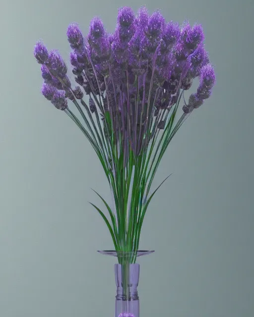 Prompt: an art nouveau lavender plant, masked transparent flat background, 8 k, volumetric lighting, french nouveau, trending on artstation, octane render, ultra detailed, hyperrealistic