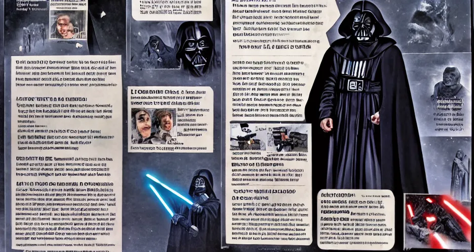 Image similar to instructive pamphlet detailing how Darth Sidious survived