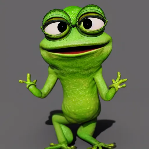 Prompt: pepe the Frog, octane render