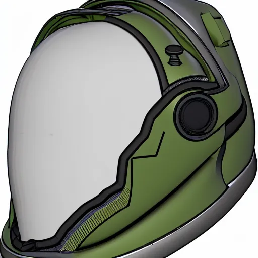 Image similar to hyper detailed boxutter hard surface modelling rear view of astronaut paramedic helmet