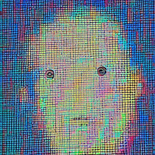 Prompt: analog glitch art face portrait