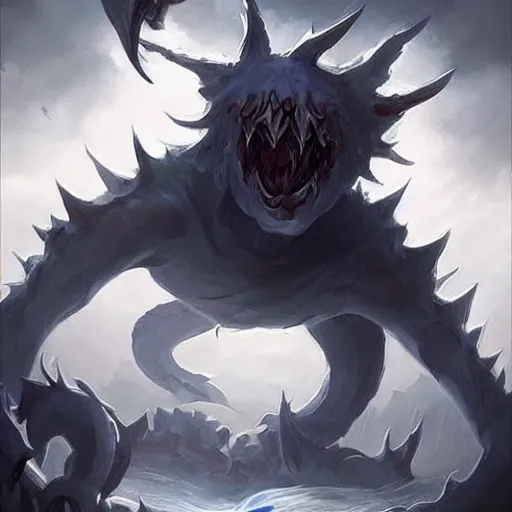 Image similar to Wind monster spirit white shadow fiend from dota 2, dnd style, epic fantasy game art, by Greg Rutkowski, hearthstone artwork