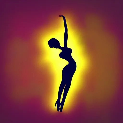 Image similar to trippy silhouette of dancing woman, details, instagram digital, artstation